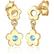 Preisvergleich für Accessoires für Kinder: Elli Ohrringe Kinder Ohrhänger Blume Blüte Kristall 925 Silber Ohrstecker gold Mädchen Kinder