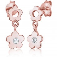 Preisvergleich für Accessoires für Kinder: Elli Ohrringe Kinder Ohrhänger Blume Blüte Kristall 925 Silber Ohrstecker rosegold Mädchen Kinder