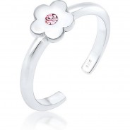Preisvergleich für Accessoires für Kinder: Elli Ring Kinder Blume Kristall 925Er Silber Ringe silber Gr. one size Mädchen Kinder