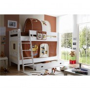 Preisvergleich für Etagenbetten: "Etagenbett ""Kenny"" Kiefer massiv Weiß" weiß Gr. 90 x 200