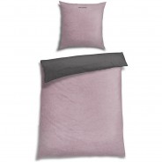 Preisvergleich für Heimtextilien: Feinbiber Bettwäsche Doubleface rosa/anthrazit Gr. 135 x 200