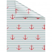 Preisvergleich für Heimtextilien: Fensterfolie selbstklebend, Sichtschutz, Anker gestreift - Türkis Rot Fensterdeko türkis/rot Gr. 100 x 180