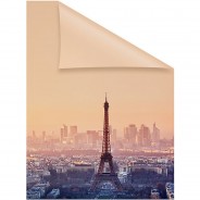 Preisvergleich für Heimtextilien: Fensterfolie selbstklebend, Sichtschutz, Eiffelturm - Orange Fensterdeko orange Gr. 100 x 100