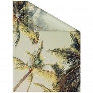 Preisvergleich für Heimtextilien: Fensterfolie selbstklebend, Sichtschutz, Palmen und Sonne - Grün Fensterdeko grün Gr. 50 x 50