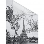 Preisvergleich für Heimtextilien: Fensterfolie selbstklebend, Sichtschutz, Paris - Schwarz Weiß Fensterdeko schwarz/weiß Gr. 50 x 100