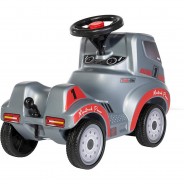 Preisvergleich für Kinderfahrzeuge: Ferbedo Truck Racing, mit Hupe und Anhängerkupplung silber