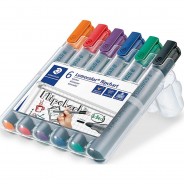 Preisvergleich für Malen & Zeichnen: Flipchart-Marker Lumocolor®, nachfüllbar, 2 mm, STAEDTLER Box mit 6 Farben mehrfarbig