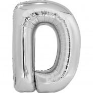 Preisvergleich für Partydekoration: Folienballon Buchstabe D, 86cm silber