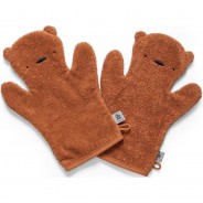 Preisvergleich für Heimtextilien: Frottee-Badhandschuh-Set, Milo, sweet tea brown