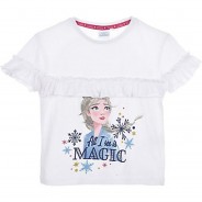 Preisvergleich für Oberteile: Frozen - Die Eiskönigin Mädchen T-Shirt weiß Gr. 128 Mädchen Kinder