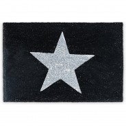 Preisvergleich für Heimtextilien: Fußmatte Kokos STERN SCHWARZ schwarz