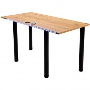 Preisvergleich für Stühle & Tische: Gaming Schreibtisch mit LED Beleuchtung braun