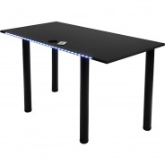 Preisvergleich für Stühle & Tische: Gaming Schreibtisch mit LED Beleuchtung schwarz