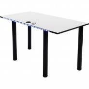 Preisvergleich für Stühle & Tische: Gaming Schreibtisch mit LED Beleuchtung weiß