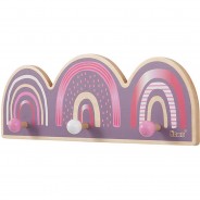 Preisvergleich für Kindermöbel: "Garderobe Wandgarderobe Kinder aus Holz ""rainbow""" bunt  Kinder