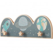 Preisvergleich für Kindermöbel: "Garderobe Wandgarderobe Kinder aus Holz ""space""" bunt  Kinder