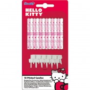 Preisvergleich für Backzubehör: Geburtstagskerzen Hello Kitty Hearts, 12 Stück rosa/weiß