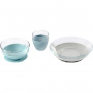 Preisvergleich für Essen & Trinken: Geschirr Geschenkset, Glas, Jungle blau