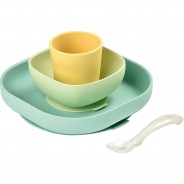 Preisvergleich für Essen & Trinken: Geschirrset aus Silikon, 4-tlg., gelb
