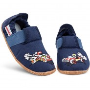 Preisvergleich für Schuhe: Giesswein Hausschuh Schulendorf - Slim Fit Hausschuhe blau-kombi Gr. 34 Jungen Kinder