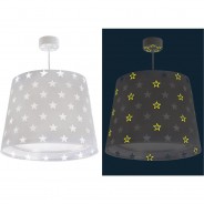 Preisvergleich für Deko & Lampen: Hängelampe STARS, Glow in the dark, grau