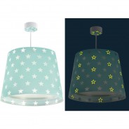 Preisvergleich für Deko & Lampen: Hängelampe STARS, Glow in the dark, türkis