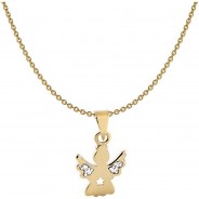Preisvergleich für Accessoires für Kinder: Halskette für Kinder mit Engel Gold 333 / 8K Halsketten gold Gr. one size Mädchen Kinder