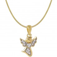 Preisvergleich für Accessoires für Kinder: Halskette Kinder mit Engel-Anhänger 333 / 8K Gold Halsketten mehrfarbig Gr. 38,0  Kinder