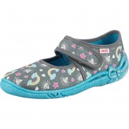 Preisvergleich für Schuhe: Hausschuhe BELINDA WMS Weite M3  grau-kombi Gr. 25 Mädchen Kleinkinder