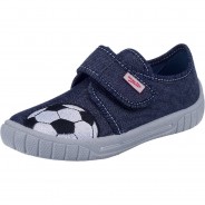 Preisvergleich für Schuhe: Hausschuhe BILL WMS Weite M4 , Fußball blau Gr. 36 Jungen Kinder