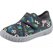 Preisvergleich für Schuhe: Hausschuhe BILL WMS Weite M4  grau/grün Gr. 33 Jungen Kinder