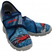 Preisvergleich für Schuhe: Hausschuhe DANNY  blau/rot Gr. 32 Jungen Kinder