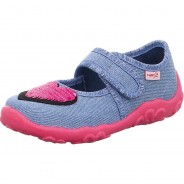 Preisvergleich für Schuhe: Hausschuhe Kinder Wohnungsschuhe Kitaschuhe Hausschuh Kinderschuhe Textil uni Hausschuhe light blue denim Gr. 23 Mädchen Kleinkinder