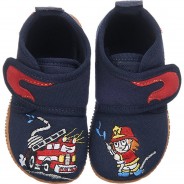Preisvergleich für Schuhe: Hausschuhe SERFAUS , Slim Fit, Feuerwehr dunkelblau Gr. 26 Jungen Kleinkinder