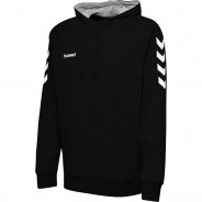 Preisvergleich für Oberteile: HMLGO KIDS COTTON HOODIE Kapuzenpullover Kinder schwarz Gr. 128  Kinder
