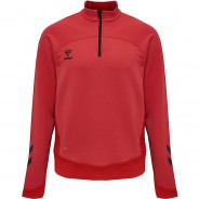 Preisvergleich für Oberteile: hmlLEAD HALF ZIP KIDS Sweatshirts Kinder rot Gr. 140  Kinder