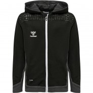 Preisvergleich für Oberteile: hmlLEAD ZIP POLY HOODIE KIDS Kapuzenpullover Kinder schwarz Gr. 128  Kinder