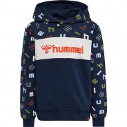 Preisvergleich für Oberteile: hmlLETTERS HOODIE Kapuzenpullover  dunkelblau Gr. 146 Jungen Kinder