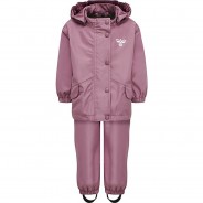 Preisvergleich für Jacken & Outdoorkleidung: hmlREVA RAINSUIT MINI Regenanzüge Kinder lila Gr. 98  Kinder