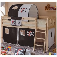 Preisvergleich für Jugendbetten: Hochbett Eric Country V Kiefer Natur natur Gr. 90 x 200