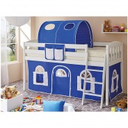 Preisvergleich für Jugendbetten: Hochbett Eric Country V Kiefer Weiß weiß Gr. 90 x 200