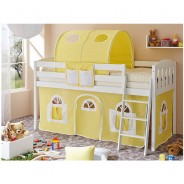 Preisvergleich für Jugendbetten: Hochbett Eric Country V Kiefer Weiß weiß Gr. 90 x 200
