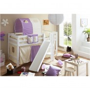 Preisvergleich für Jugendbetten: "Hochbett mit Rutsche Podestbett ""Tino"" Buche Weiß Classic, teilbar mit Farbauswahl" weiß Gr. 90 x 200