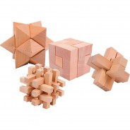 Preisvergleich für Mitgebsel: Geschicklichkeitsspiele, 4 Stück, Holz
