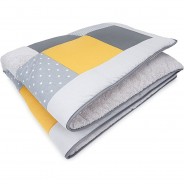 Preisvergleich für Heimtextilien: IDA Patchwork-Krabbeldecke - Prisma, grau, 100 x 140 cm