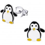 Preisvergleich für Accessoires für Kinder: Janusch Kinder Ohrstecker Pinguin schwarz Mädchen Kinder