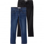 Preisvergleich für Hosen: Jeanshose Slim fit NKMSILAS Doppelpack , Bundweite REGULAR schwarz Gr. 134 Jungen Kinder
