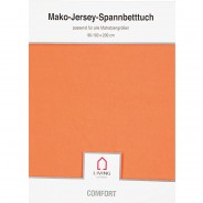 Preisvergleich für Heimtextilien: Jersey Spannbetttuch orange Gr. 180-200 x 200