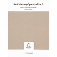 Preisvergleich für Heimtextilien: Jersey Spannbetttuch taupe Gr. 90-100 x 200