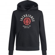 Preisvergleich für Oberteile: Kapuzenpullover JJELOGO  schwarz Gr. 128 Jungen Kinder